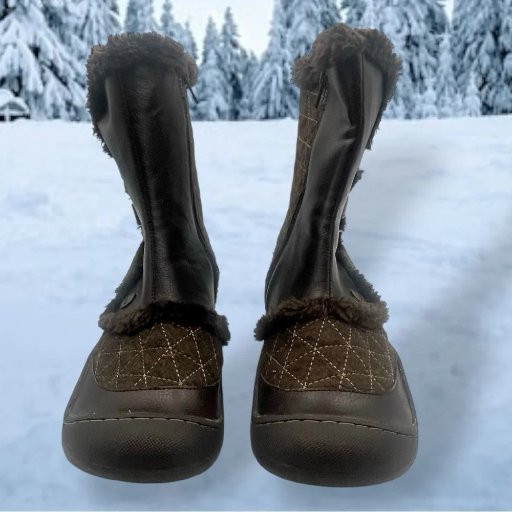 JBU Women's Brown Quilted Winter Boots